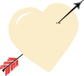 Tan Heart with Red Fletched Arrow