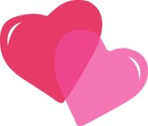 Pink and Red Two Hearts