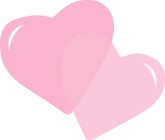 Pink and Pink Two hearts