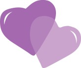 Purple and Purple Two Hearts