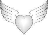 Balck and White Winged heart