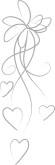 Gray Ribbon with hanging Hearts