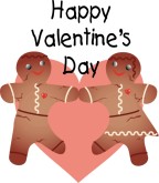 Happy Valentine's Heart with Gingerbread Couple