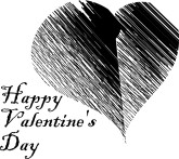 Sketchy Balck Heart with Valentine's WIsh