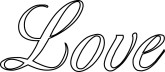 Outline Script Black and White Love
