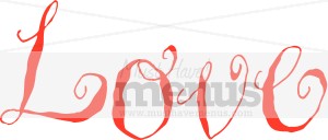 Red Handwritten Love