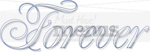Fancy Forever with blue outline