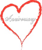 Anniversary in Red Painted Heart