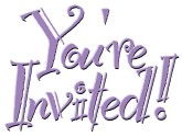 You're Invited Purple Exlamation Greeting