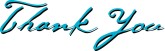 Handwritten Thank You Aqua with Drop Shadow