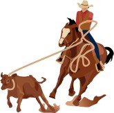 Calf Roping Clipart