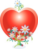 Daisies and Heart Valentine Image
