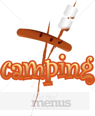 Camping with Hot Dog and Marshmallows