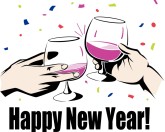 Clinking Glasses with Confetti Happy New Year