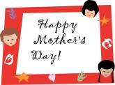 Happy Mother's Day in Frame with Children