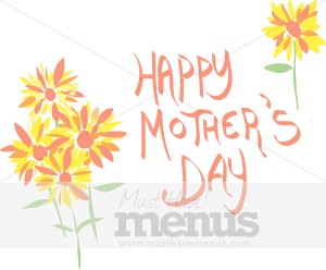 Cute Happy Mother's Day with Flowers