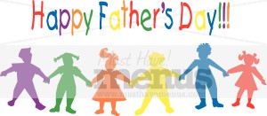 Colorful Children Happy Father's Day
