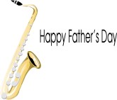 Happy Faither's Day Serif with Saxophone
