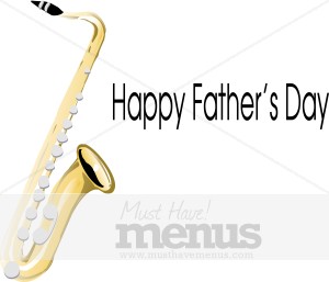 Happy Faither's Day Serif with Saxophone