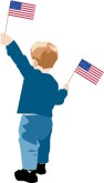 Child With Flag Clipart