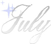 July Silver Script Typography with Stars