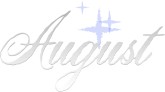 August Silver Word Art with Stars