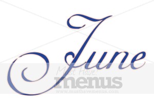Purple Script June Menu Heading