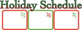 Holiday Schedule with Calendar Boxes