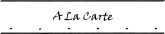 A La Carte Menu Heading