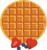 Waffle with Berries Clipart
