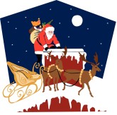 Rooftop Santa Clipart