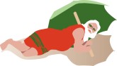 Santa Down Under Clipart