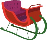 Red Sleigh Clipart
