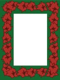 Poinsettia Red Leaves on Green Frame