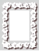 Poinsettia White Leaf with Gray Menu Frame