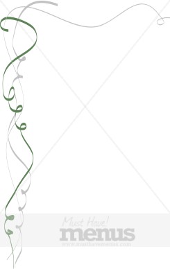 Green and Silver Ribbon Menu Corner