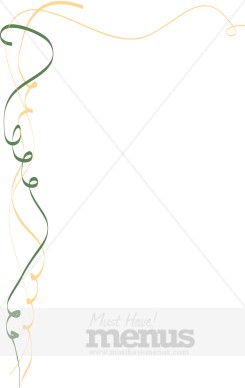 Gold and Green Ribbon Menu Corner