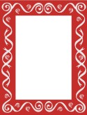 Red Frame with Gray Swirls