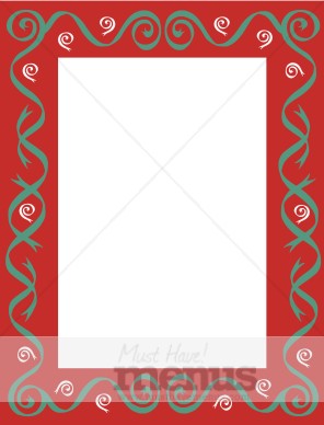 Red Frame with Green Swirls