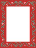 Red Frame with Green Swirls