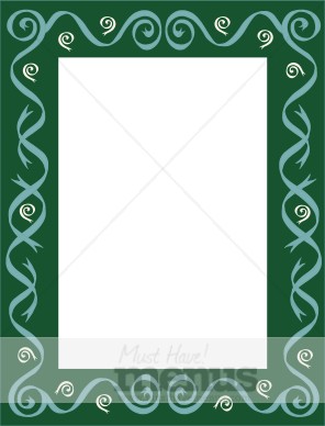 Green Frame with Swirls and Spirals