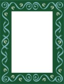 Green Frame with Swirls and Spirals