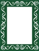 Green Blank Menu with Silver Ribbons