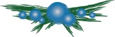 Blue Brushstroke Ornaments with Boughs Menu Divider