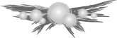 Grayscale Pine Boughs with Brushstroke Bulbs
