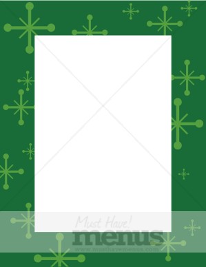 Green Border with Stars Watermark Menu Frame