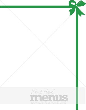 Green Ribbon Bow Menu Corner
