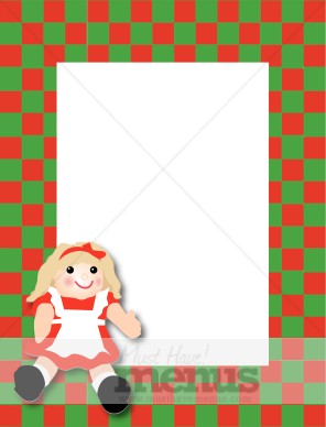 Christmas Checkerboard Blank Menu Frame