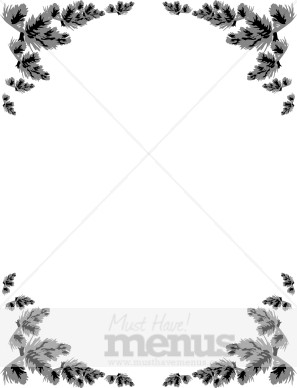 Grayscale Christmas Pine Menu Frame