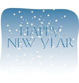 Happy New Year with Falling Snow